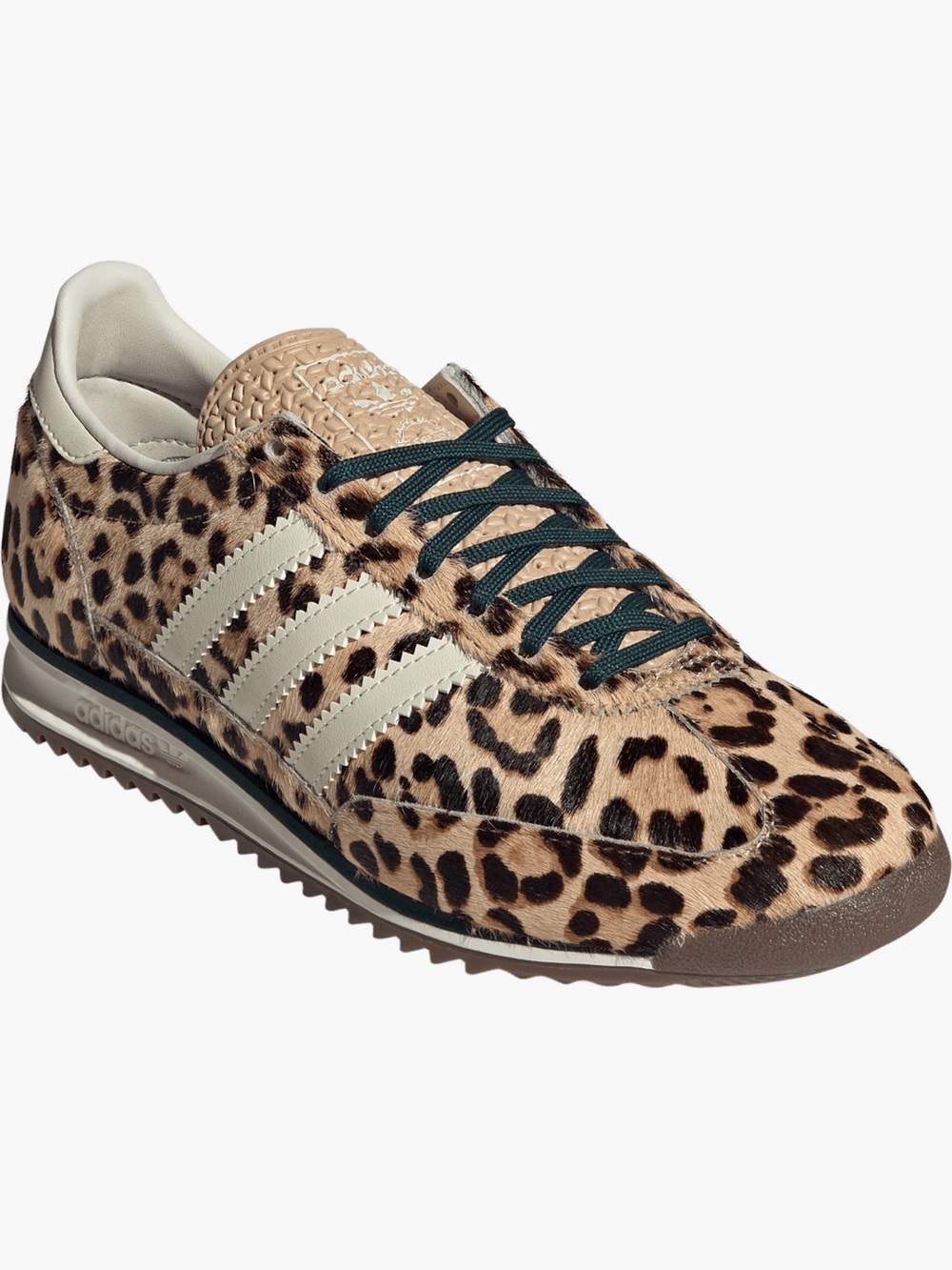 adidas Women’s Leopard Print Sneakers in Beige and Black SL 72